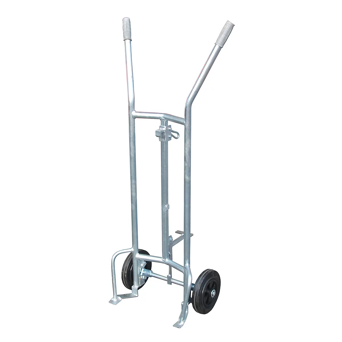 Chariot à fûts FP, en acier galvanisé, capacité de charge de 350 kg, pour fûts à bonde en acier de 200 l, différentes tailles, pour tous types de fûts. Versions