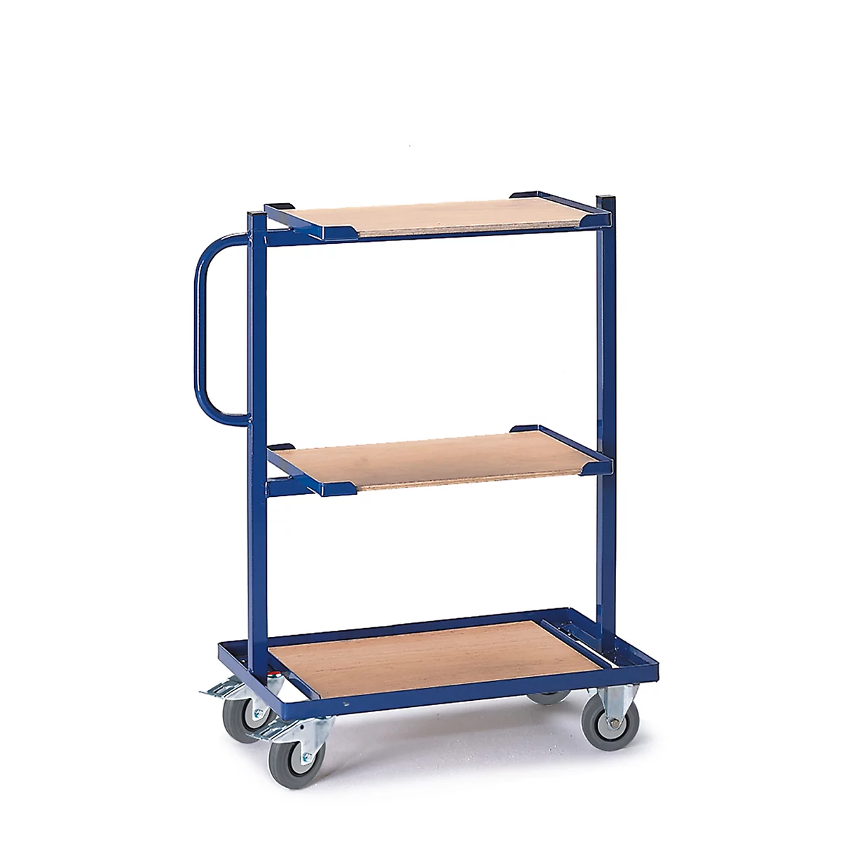 Chariot d'appoint, avec étagères en bois, fixe