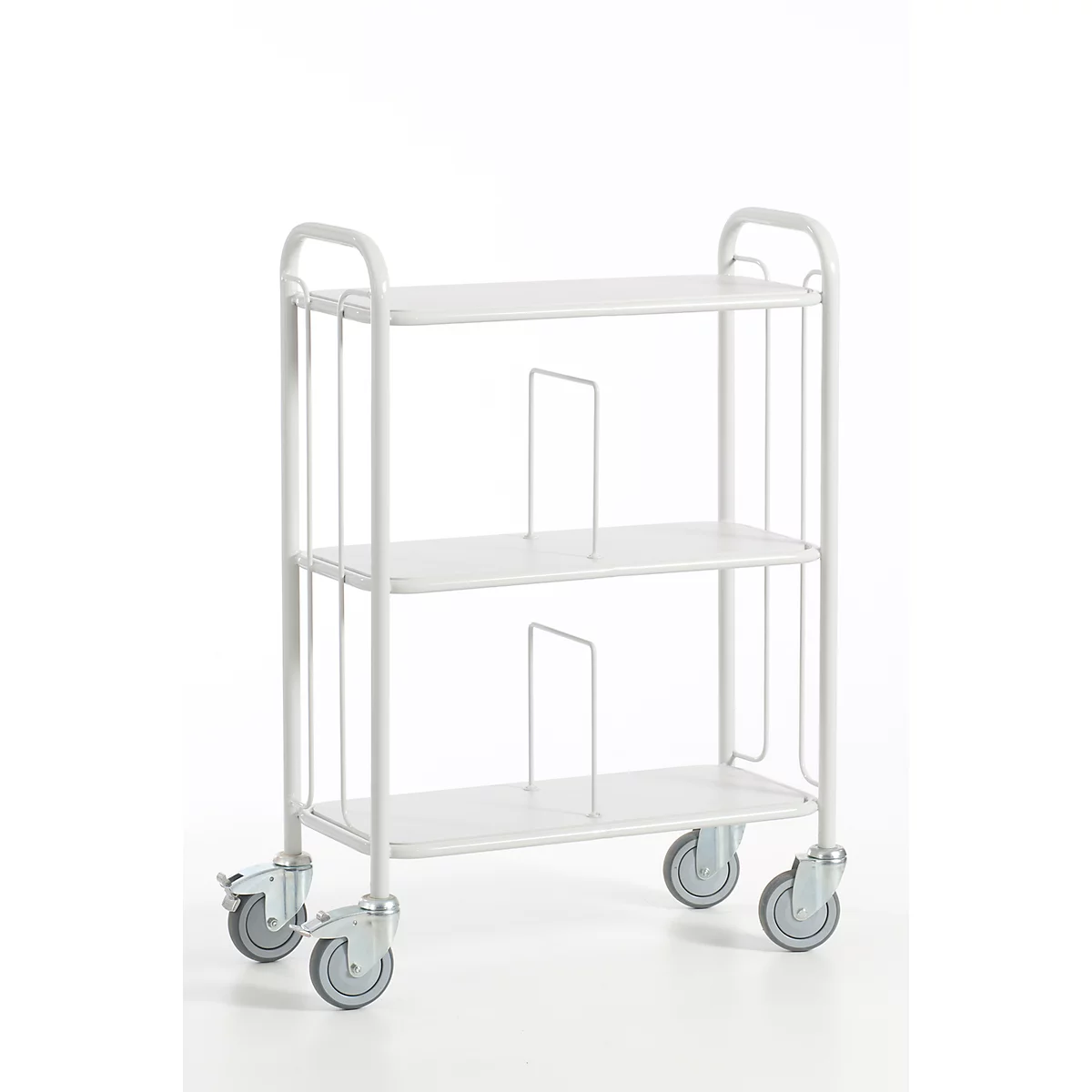 Chariot de bureau avec grille de séparation, 710 x 290 mm