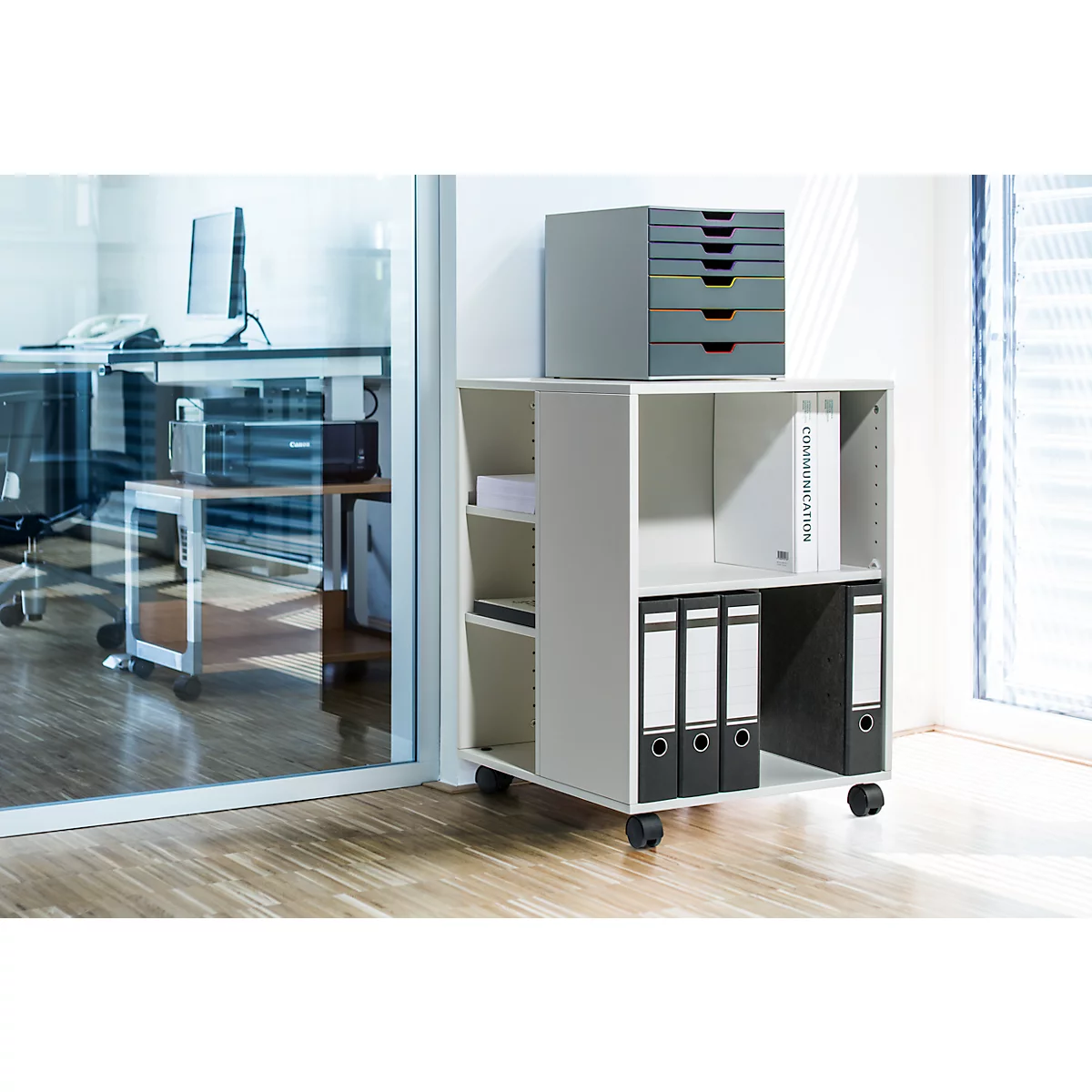 Chariot de bureau, gris clair