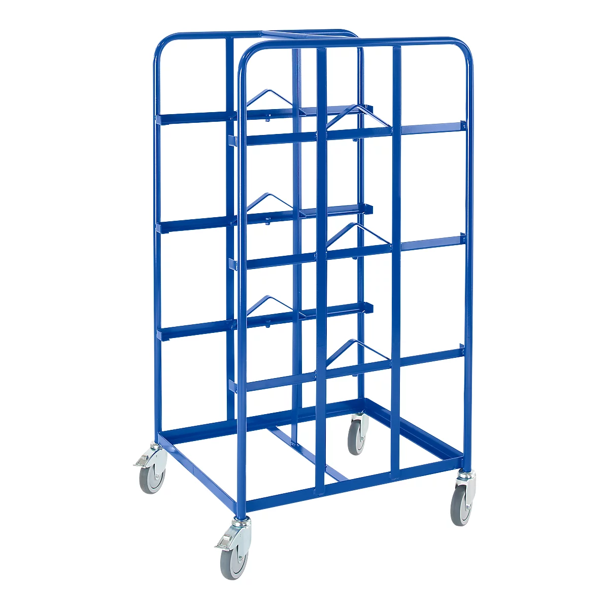 Chariot de préparation de commandes avec 3 plans d'appui double côté