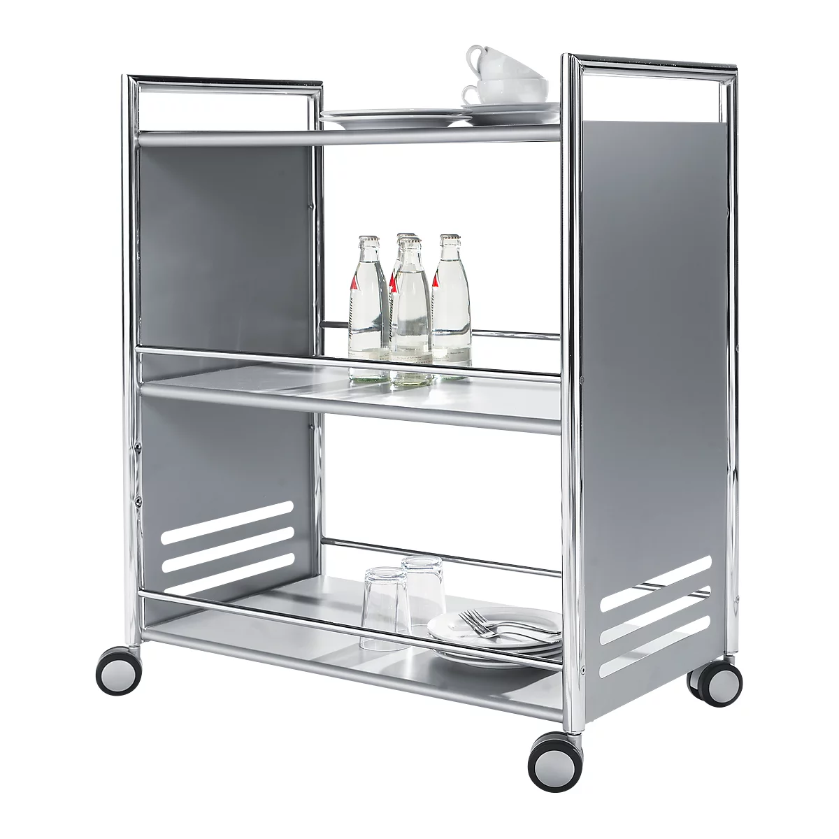 Chariot de service artline, alu argent