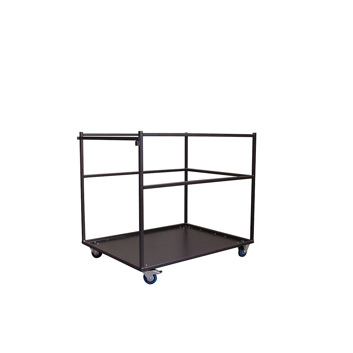 Chariot de transport, armature de fils en acier, avec plaque de base, pour 10 tables hautes