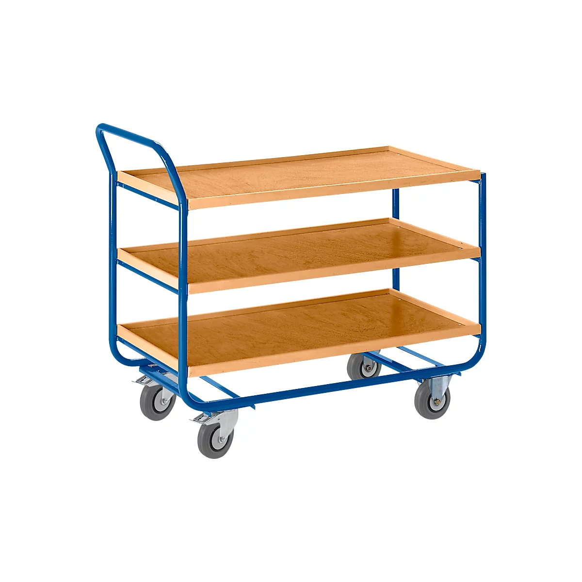 Chariot de transport avec bord en bois, L 1000 x l. 575 mm, 3 étages