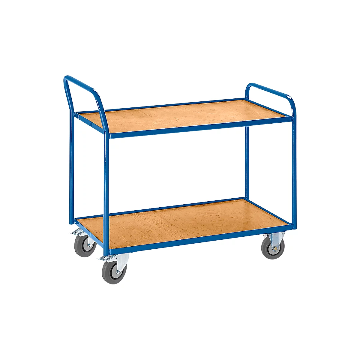 Chariot de transport, avec poignée de poussée inclinée, 2 étages