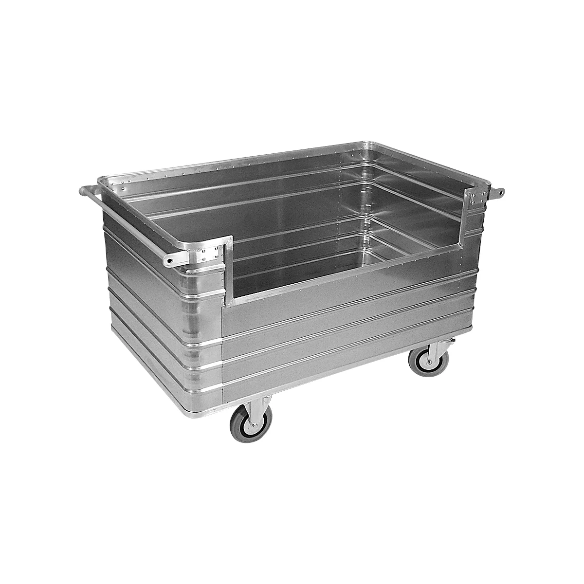 Chariot de transport en aluminium, sans couvercle, 945 L