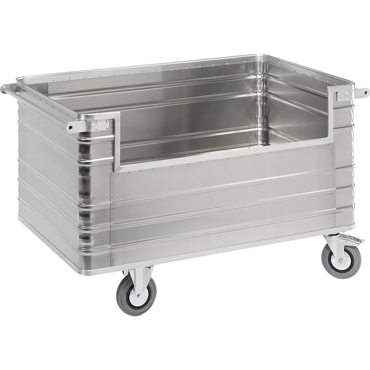 Chariot de transport en aluminium, sans couvercle, 945 L