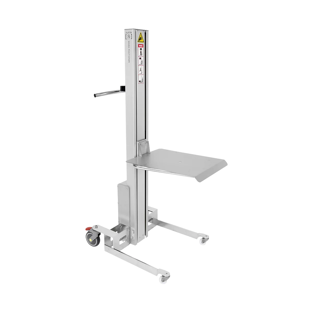 Chariot élévateur électrique WP70 EM, capacité de charge 70 kg, inox, mât allongé