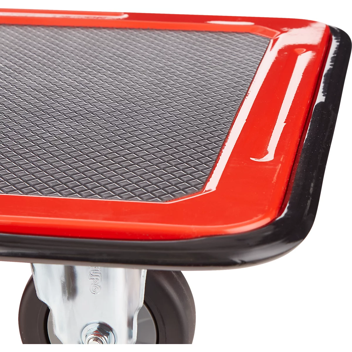Chariot plate-forme 110L - acier - pliable - L 485 x P 710 x H 1000 mm - capacité de charge 220 kg - noir et rouge - notre marque Schäfer Shop Select