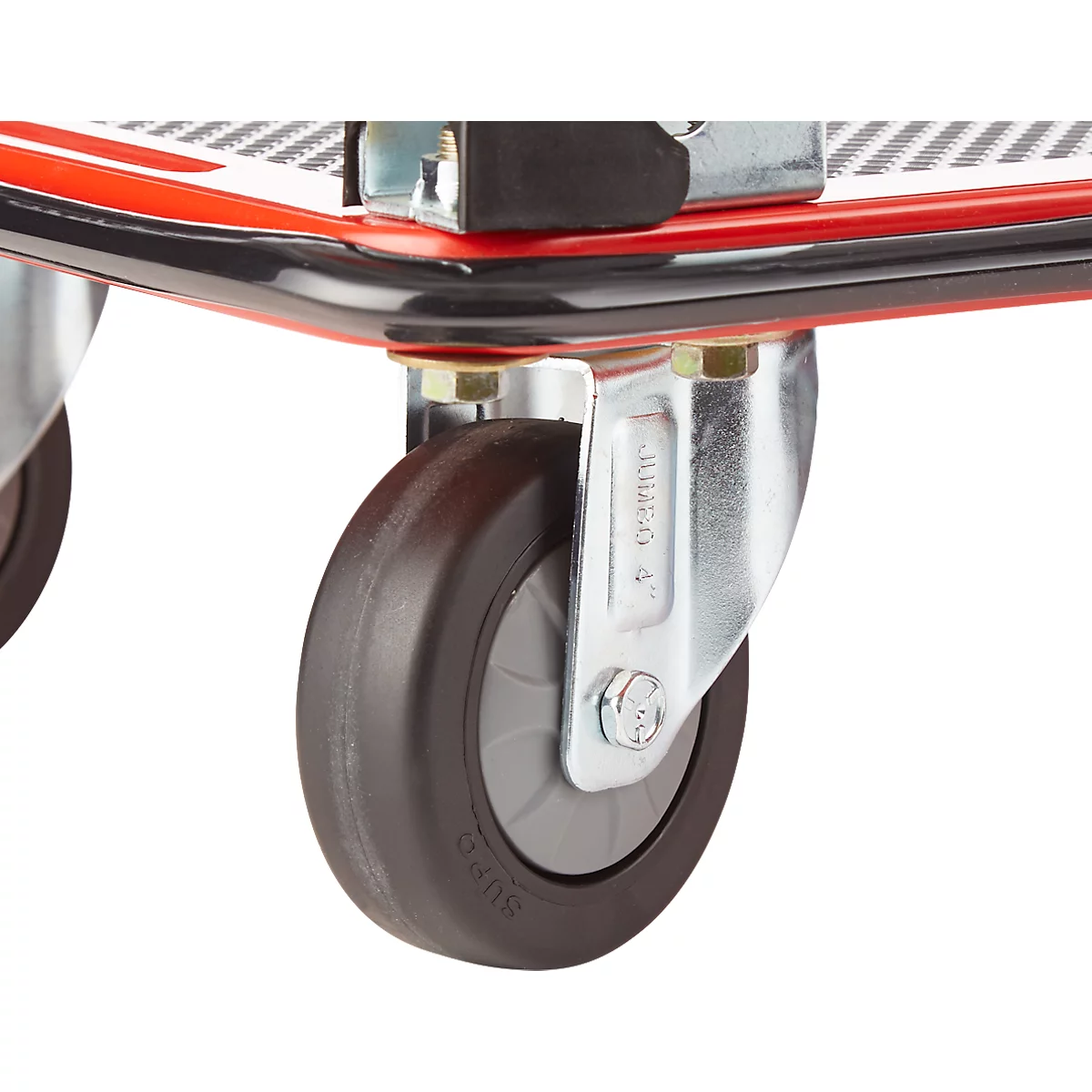 Chariot plate-forme 110L - acier - pliable - L 485 x P 710 x H 1000 mm - capacité de charge 220 kg - noir et rouge - notre marque Schäfer Shop Select
