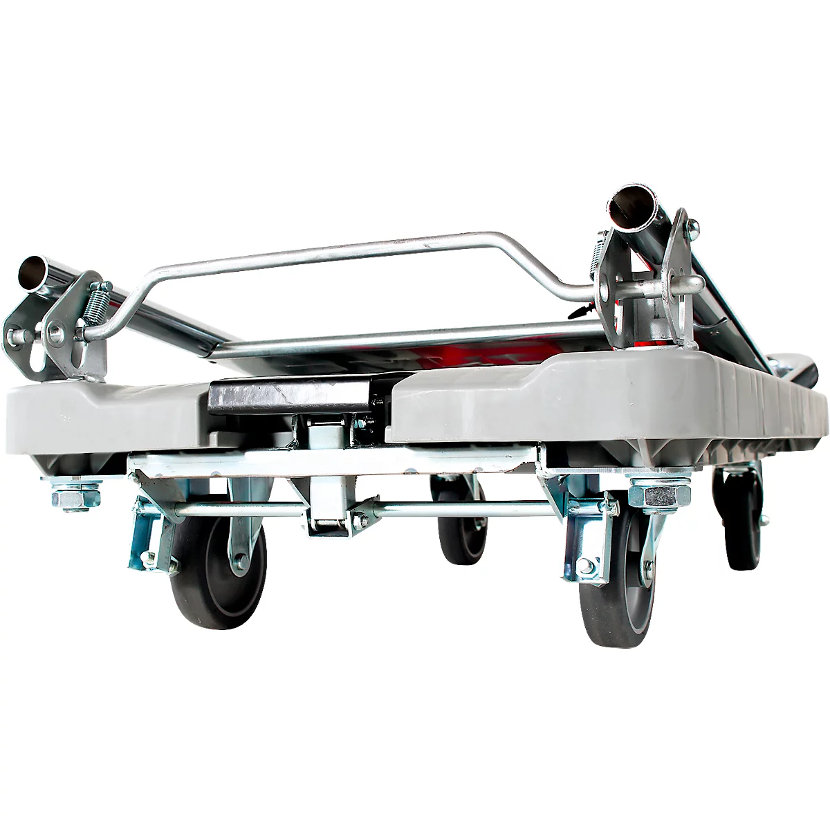 Chariot plate-forme RuXXac Dandy XL, jusqu'à 330 kg, 2 roues pivotantes et 2 fixes, avec caoutchouc Spannfix, avec freins, polypropylène