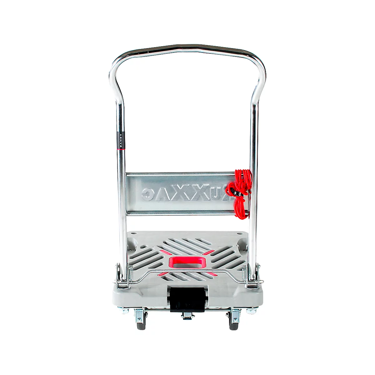 Chariot plate-forme RuXXac Dandy XL, jusqu'à 330 kg, 2 roues pivotantes et 2 fixes, avec caoutchouc Spannfix, avec freins, polypropylène