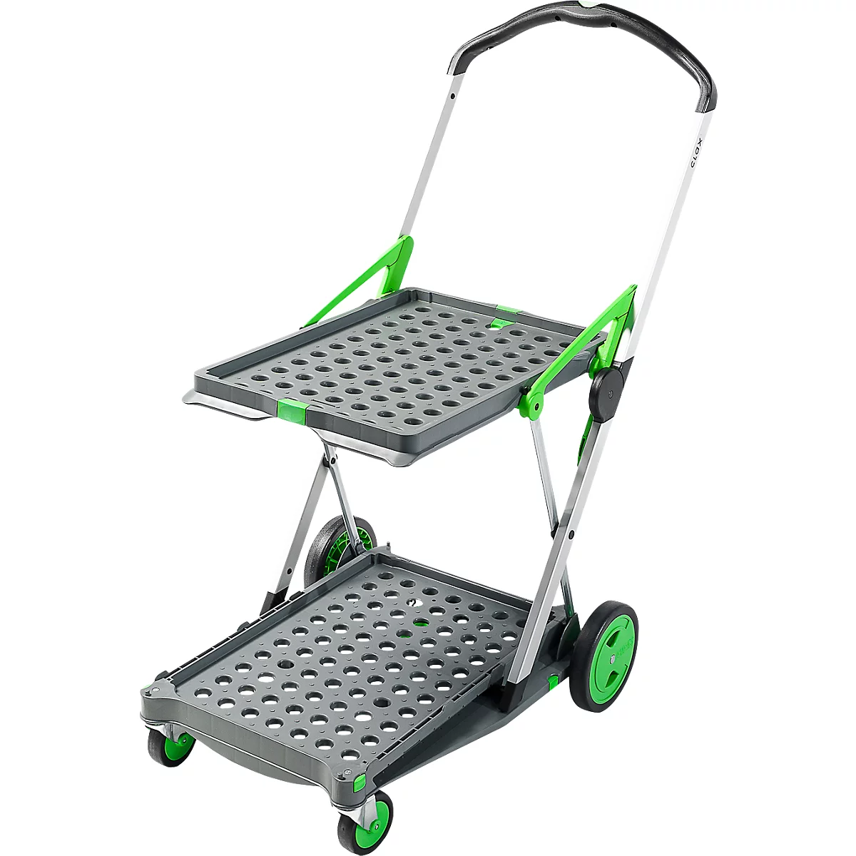 Chariot pliable CLAX® avec bac de transport, 46 L, gris/vert
