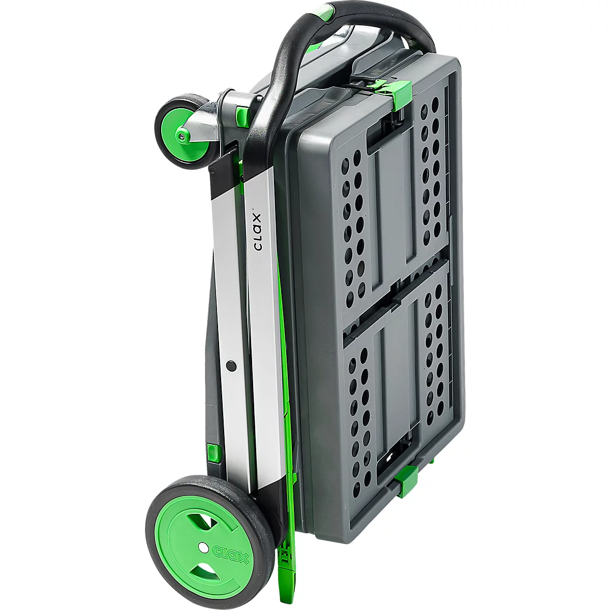 Chariot pliable CLAX® avec bac de transport, 46 L, gris/vert