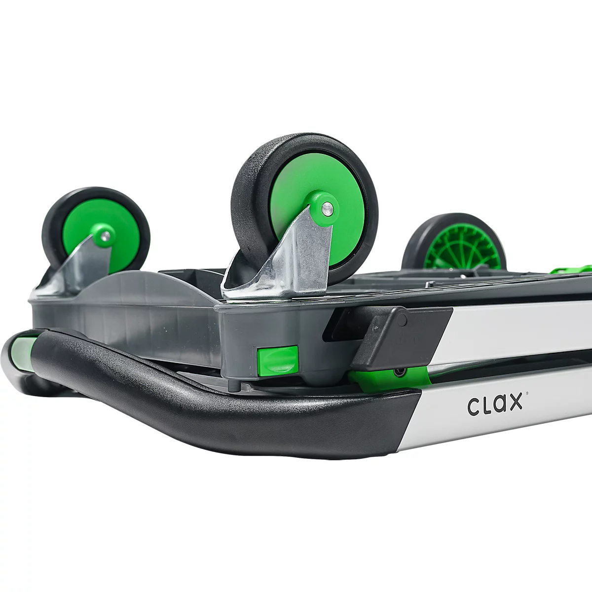 Chariot pliable CLAX® avec bac de transport, 46 L, gris/vert