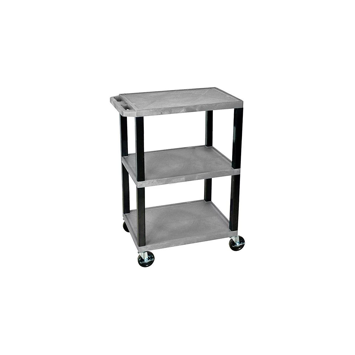 Chariot polyvalent en plastique, 3 étages, gris