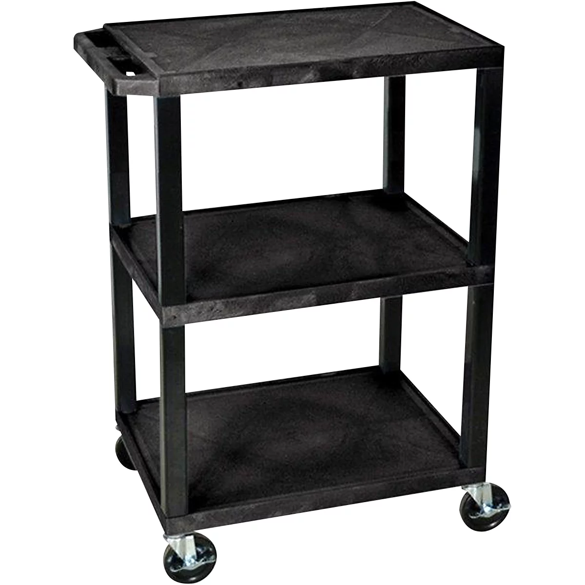 Chariot polyvalent en plastique, 3 étages, noir