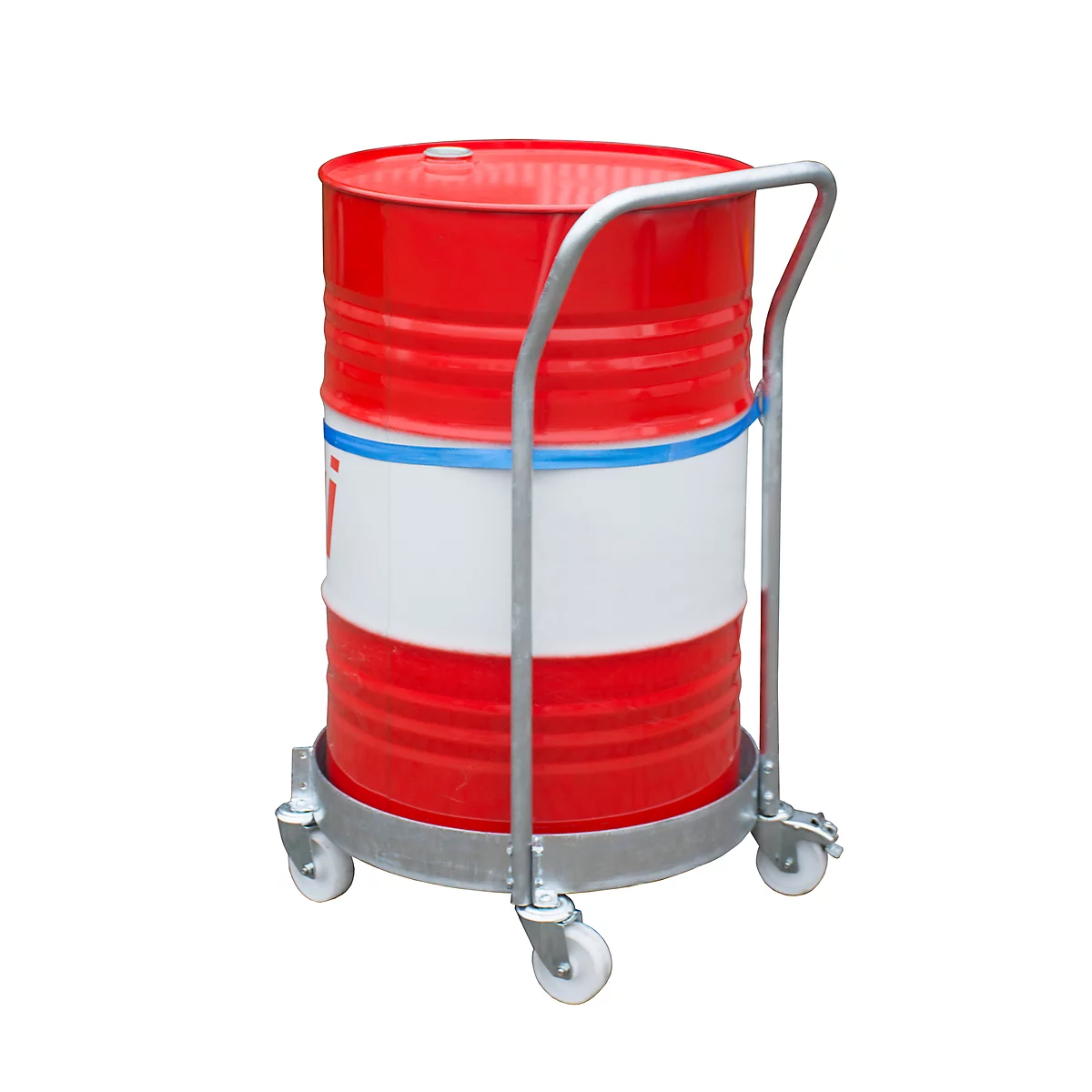 Chariot porte-fût FRW-III, en tôle d'acier, capacité de charge de 300 kg, galvanisé