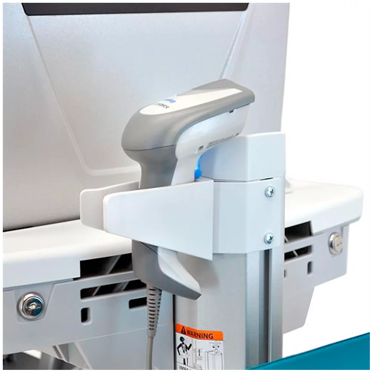 Chariot professionnel mobile ergotron® StyleView SV42, jusqu'à 14,1 kg, pour écrans jusqu'à 24″, surface de travail L 568 x P 502 mm, roulettes verrouillables, réglable en hauteur.