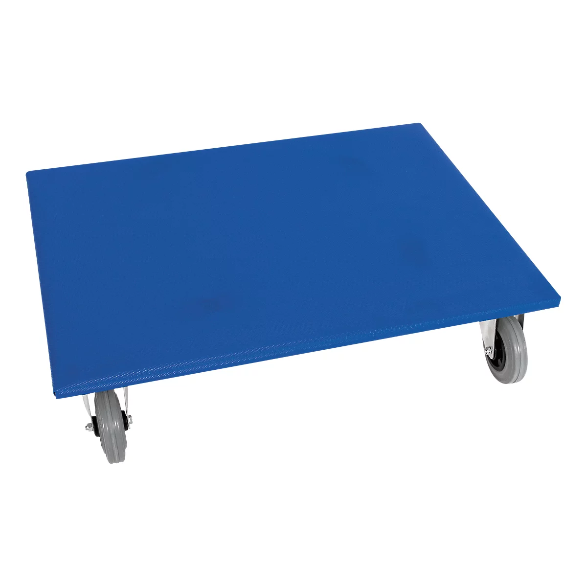 Châssis mobile, L 600 x l. 800 x H 165 mm, capacité de charge 500 kg, avec 4 roues directionnelles, bleu