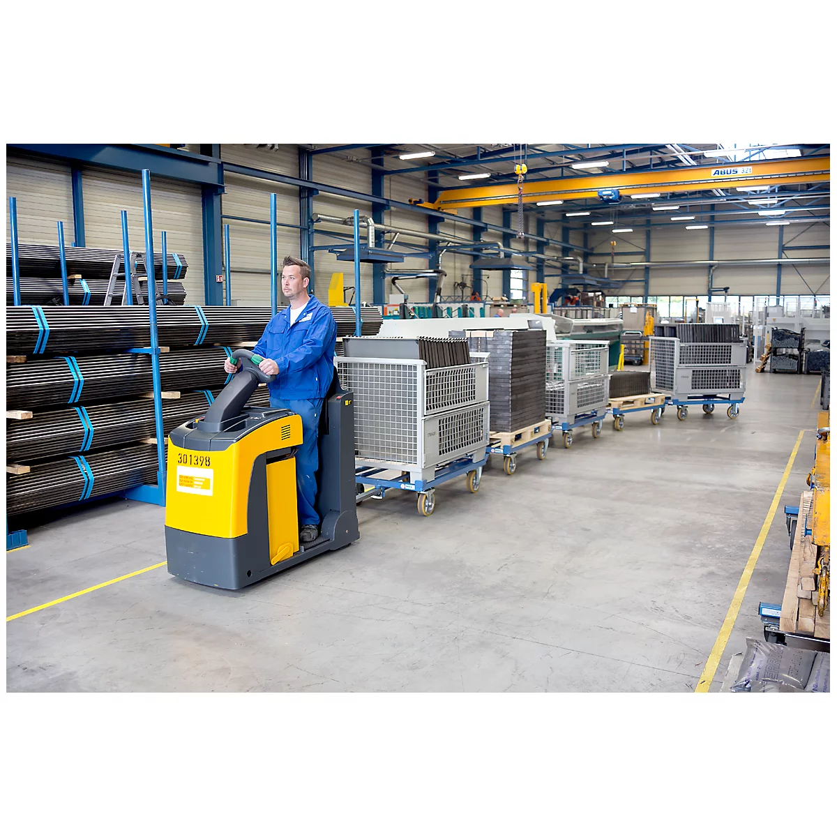 Châssis mobile pour palettes, avec roulettes, Châssis mobile pour caisse-palettes métalliques et palettes bois et grillagées