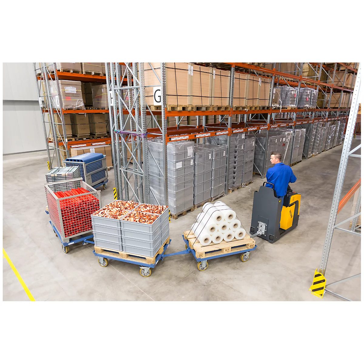 Châssis mobile pour palettes, avec roulettes, Châssis mobile pour caisse-palettes métalliques et palettes bois et grillagées