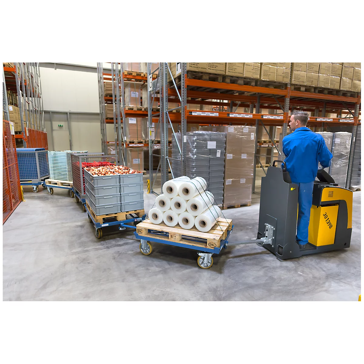 Châssis mobile pour palettes, avec roulettes, Châssis mobile pour caisse-palettes métalliques et palettes bois et grillagées