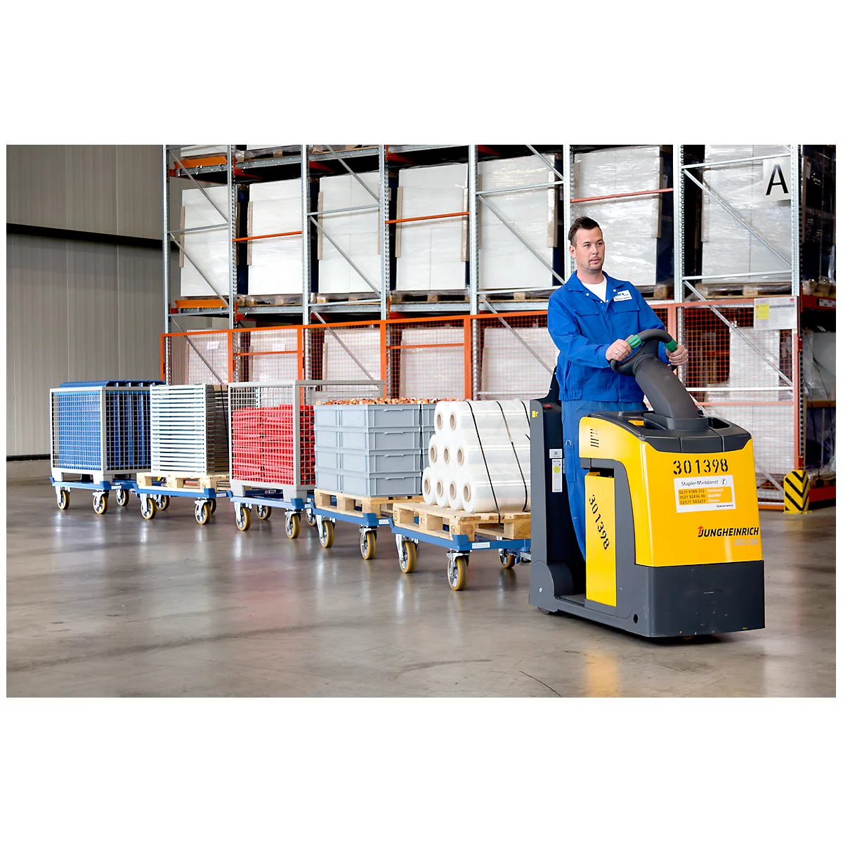 Châssis mobile pour palettes, avec roulettes, Châssis mobile pour caisse-palettes métalliques et palettes bois et grillagées
