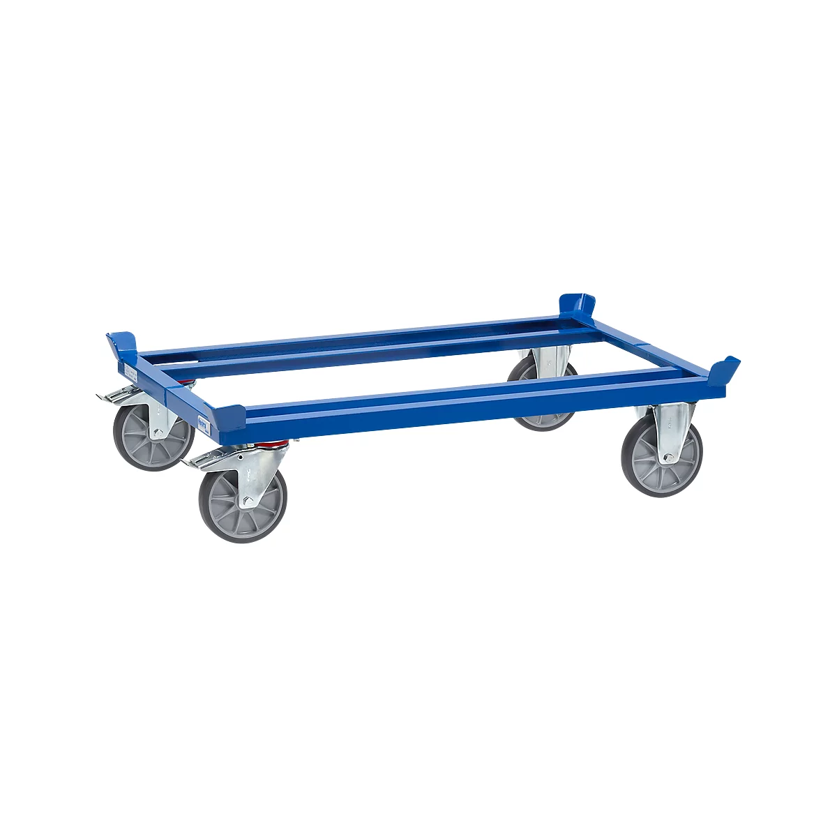 Châssis mobile pour palettes Fetra, pour bacs 1200 x 800 mm, capacité 750 kg, bleu brillant RAL 5007