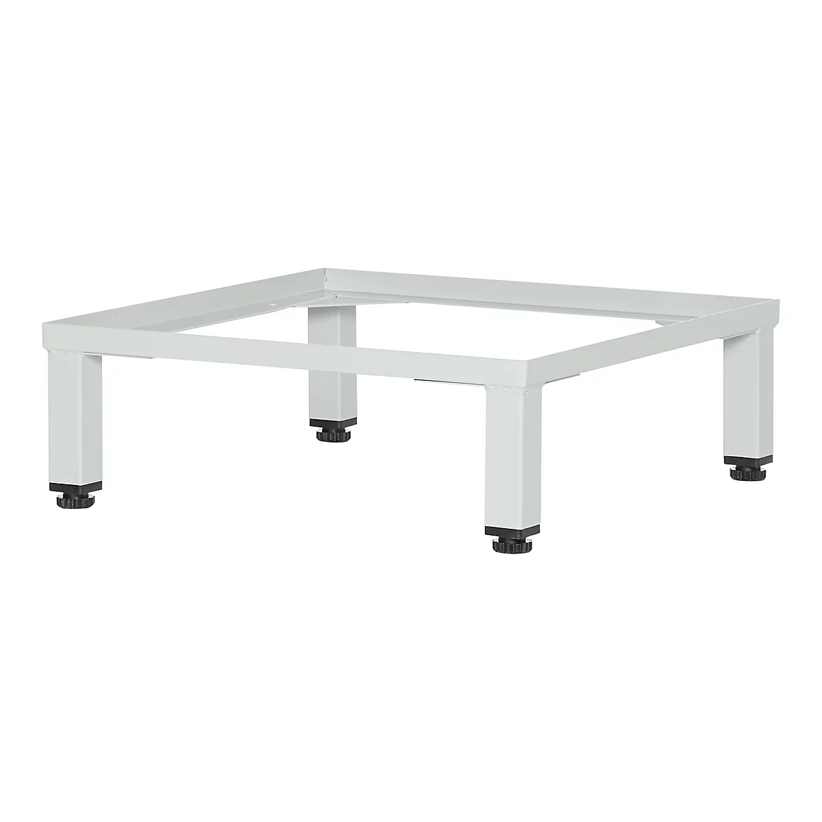 Châssis pour casier cube, l. 380 x P 370 x H 100 mm, avec 4 pieds, non monté, acier, gris clair RAL 7035