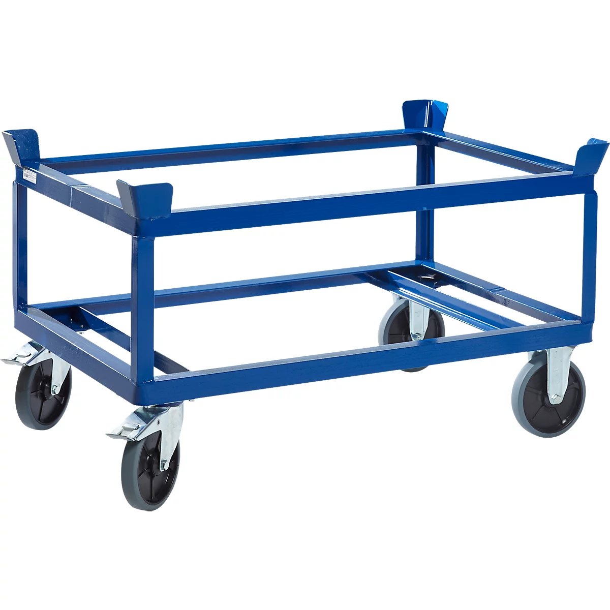 Châssis pour palettes, avec surface de chargement surélevée soudée, pneus en polyamide, 1230 x 830 mm
