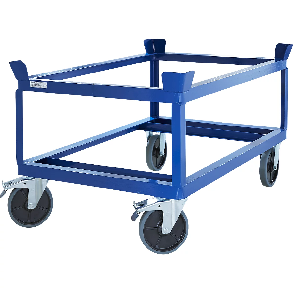 Châssis pour palettes, avec surface de chargement surélevée soudée, pneus en polyamide, 1230 x 830 mm