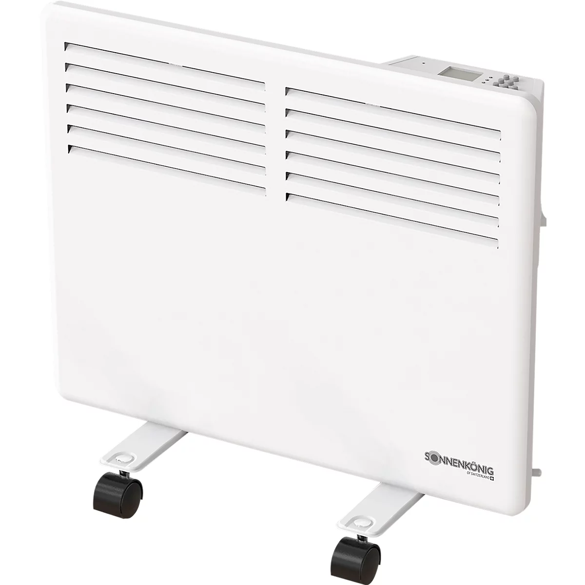 Chauffage convecteur SLIM E 1000, mobile ou montage mural, 1000 W, 3 niveaux de chauffage, thermostat, minuterie 24 h/semaine, IP24, L 500 x P 85 x H 400 mm, blanc