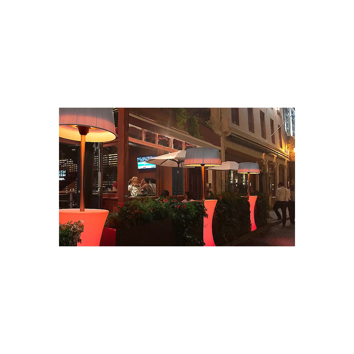 Chauffage extérieur WÄRMEPILZ LOUNGE, 2100 W, 3 niveaux de chauffage, hydrofuge, avec éclairage LED