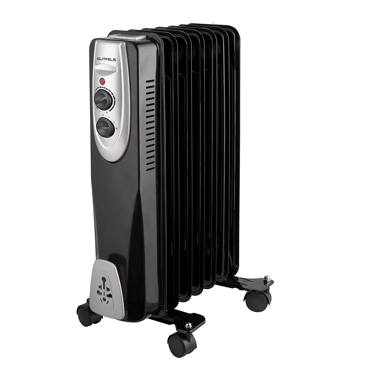 Chauffage Gutfels HR 32007 sw, 600/900/1500 W, 3 niveaux, poignée de transport, thermostat, roulettes de transport, L 330 x P 230 x H 540 mm, noir
