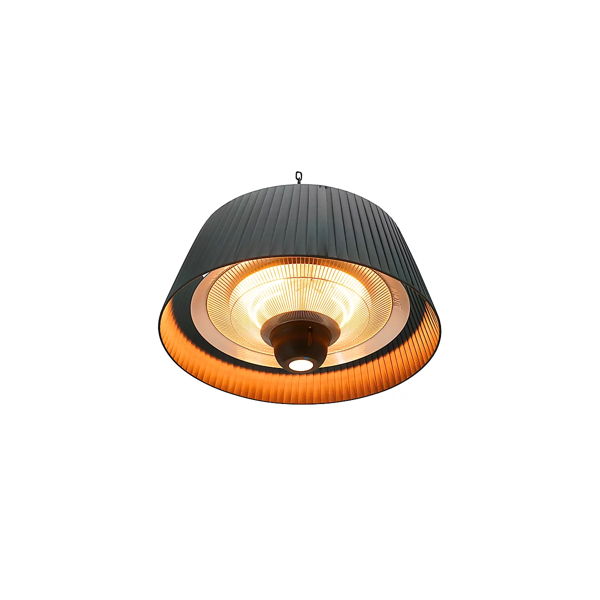 Chauffage infrarouge Fiamma, pour montage au plafond à l'extérieur, 1800 W, IP24, éclairage LED &amp; télécommande, L 600 x P 600 x H 300 mm, noir