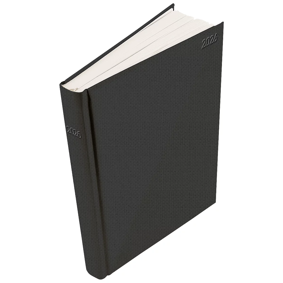 Chef calendrier Korsch 2026, A5, 352 pages, vue d'ensemble des jours, calendrier pour D/GB/F/I, samedi/dimanche sur 1 page, L 145 x H 205 mm, carton naturel, noir