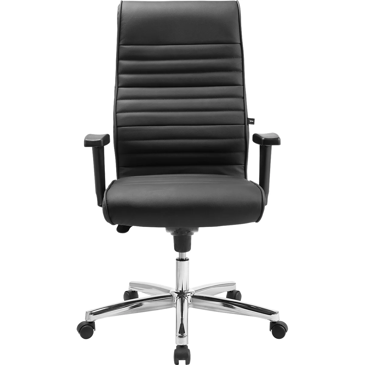 Chefsessel Topstar PRIME TIME 100, stufenlos sitzhöhenverstellbar, mit Armlehnen, Synchronmechanik, Leder, schwarz