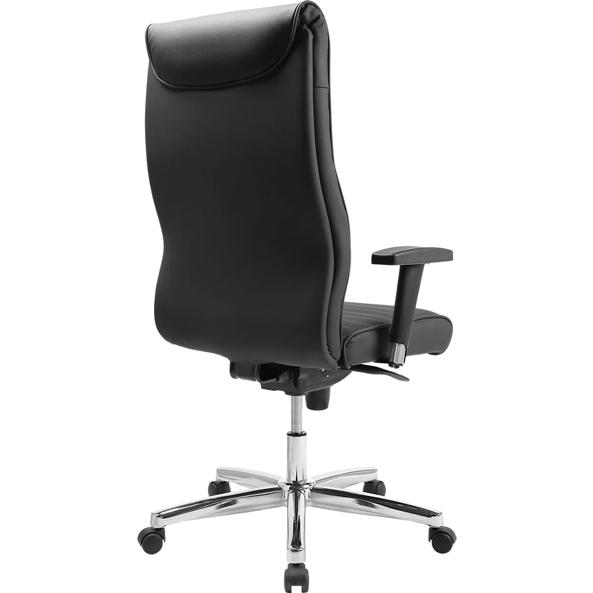 Chefsessel Topstar PRIME TIME 100, stufenlos sitzhöhenverstellbar, mit Armlehnen, Synchronmechanik, Leder, schwarz