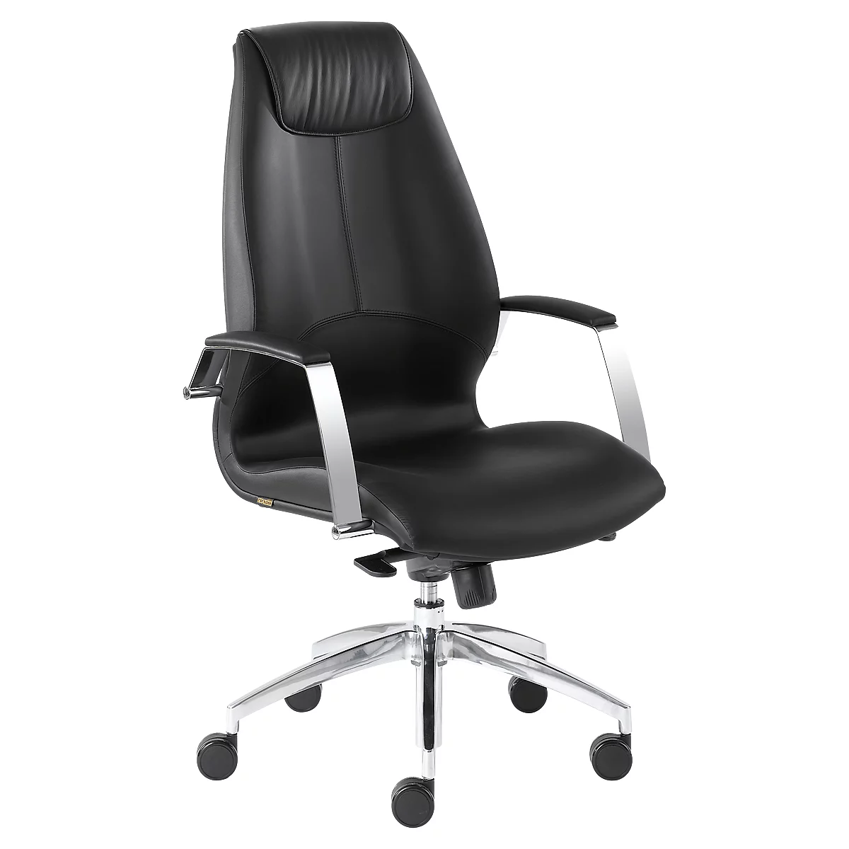 Chefsessel Wave, mit Armlehnen, schwarz/schwarz