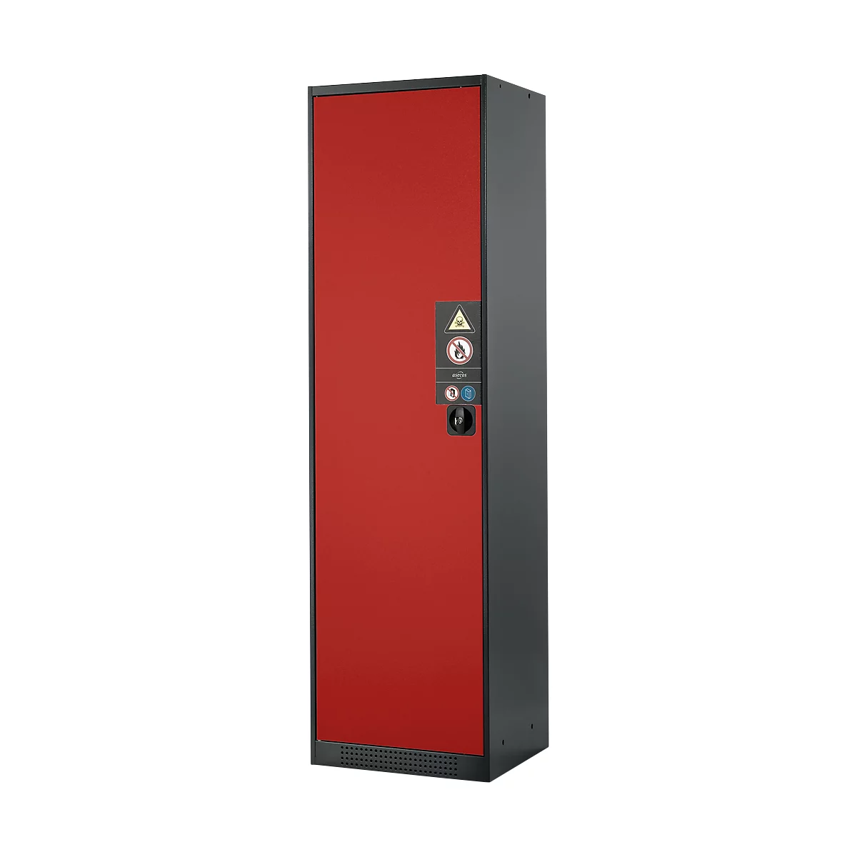 Chemikalienschrank Asecos CS-CLASSIC, Flügeltür, 3 Böden, 545x520x1950 mm, verkehrsrot