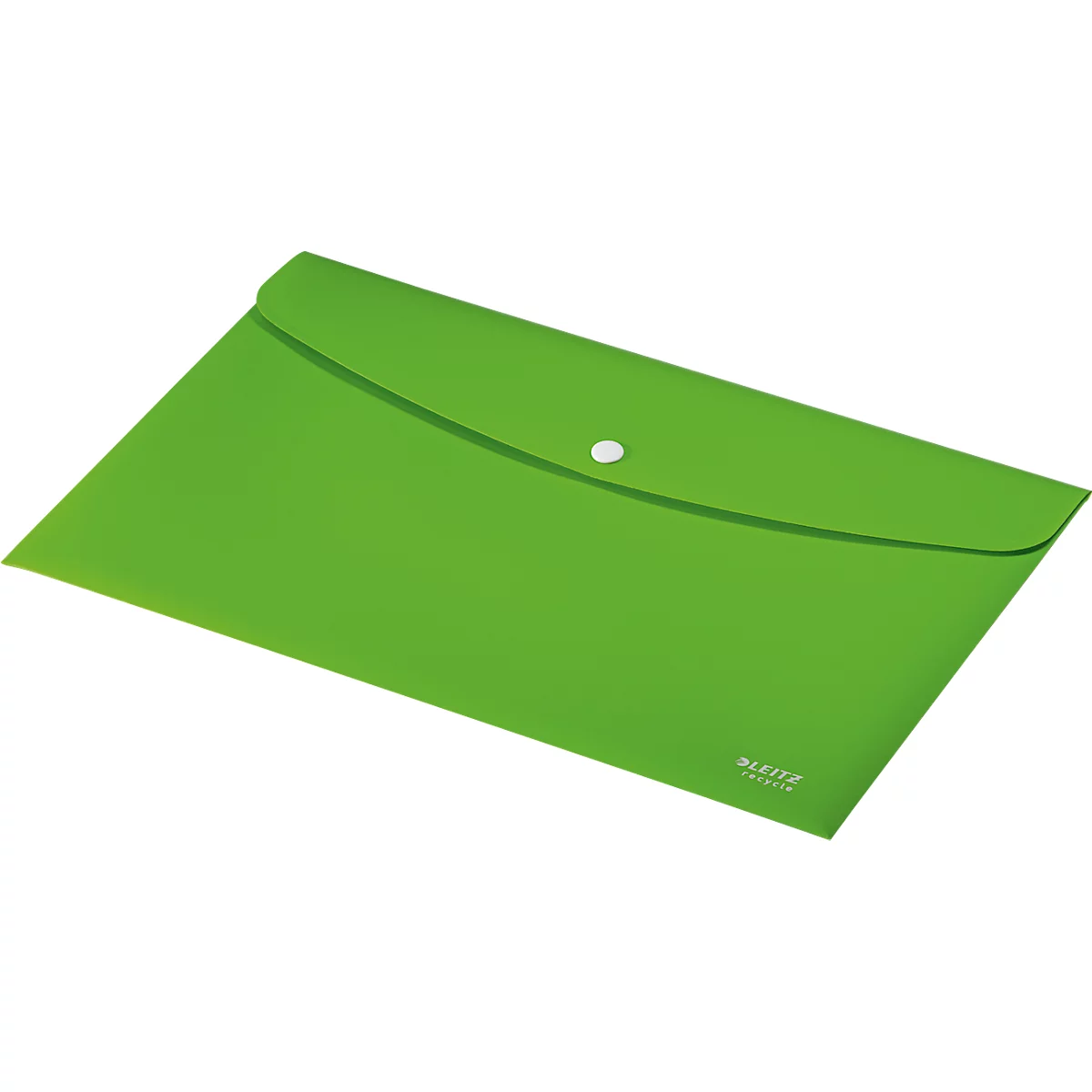 Chemise à rabats Leitz® Recycle, format A4, fermeture par boutons pression, opaque, 100 % recyclable, Ange Bleu, plastique recyclé, vert