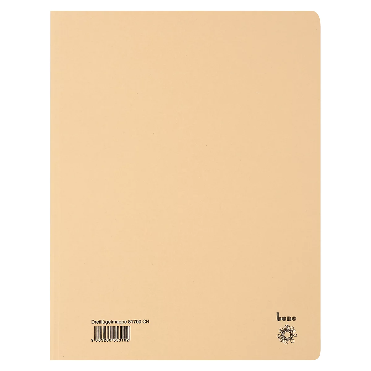 Classeur beige, texte et code-barres en bas à gauche, logo à droite.