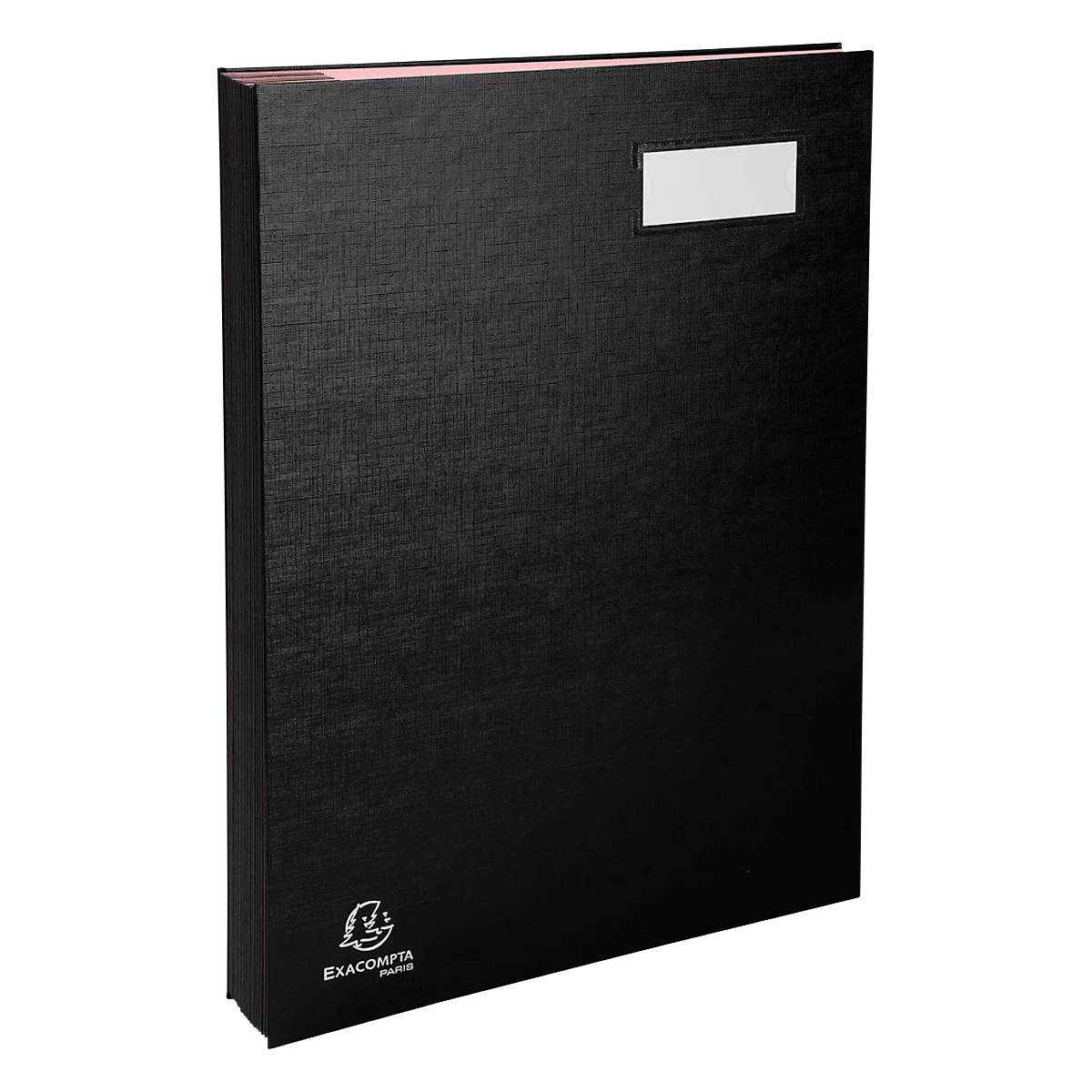 Chemise de signature Exacompta 57021E Klassik, format A4, 20 compartiments, étiquette d'insertion, dos extensible, carton dur avec couverture plastique/carton, noir
