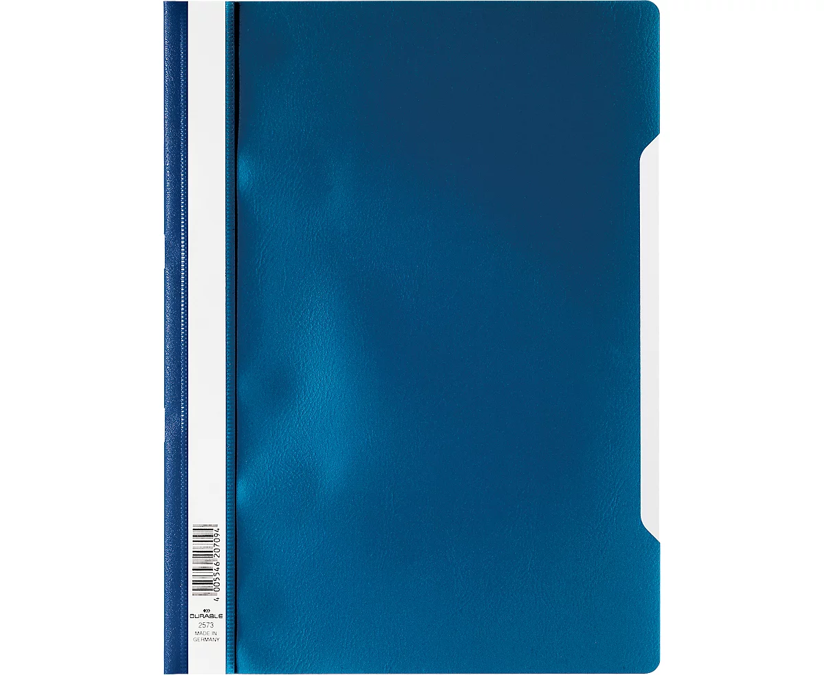 Chemise transparente avec barre de maintien DURABLE, format A4, polypropylène, 50 p., bleu