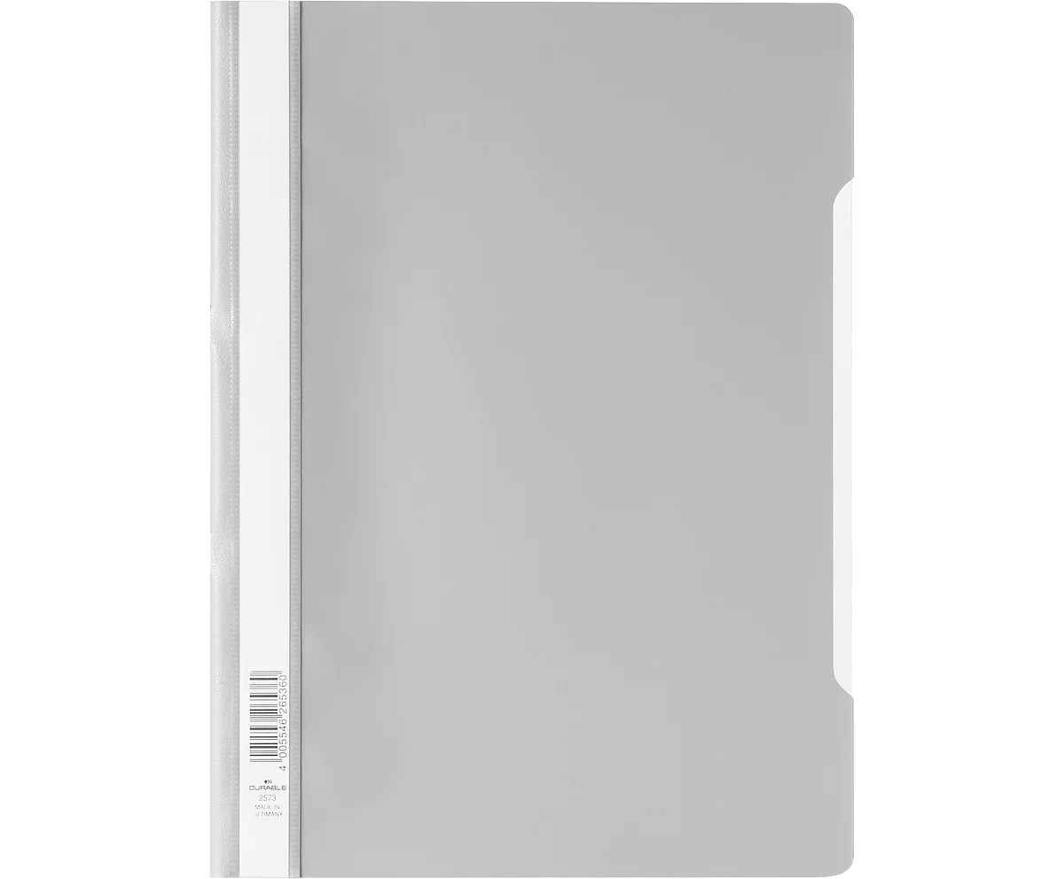 Chemise transparente avec barre de maintien DURABLE, format A4, polypropylène, 50 p., gris