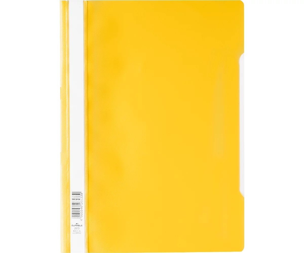 Chemise transparente avec barre de maintien DURABLE, format A4, polypropylène, 50 p., jaune