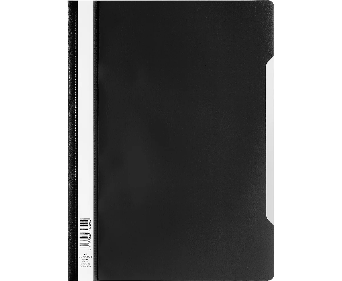 Chemise transparente avec barre de maintien DURABLE, format A4, polypropylène, 50 p., noir