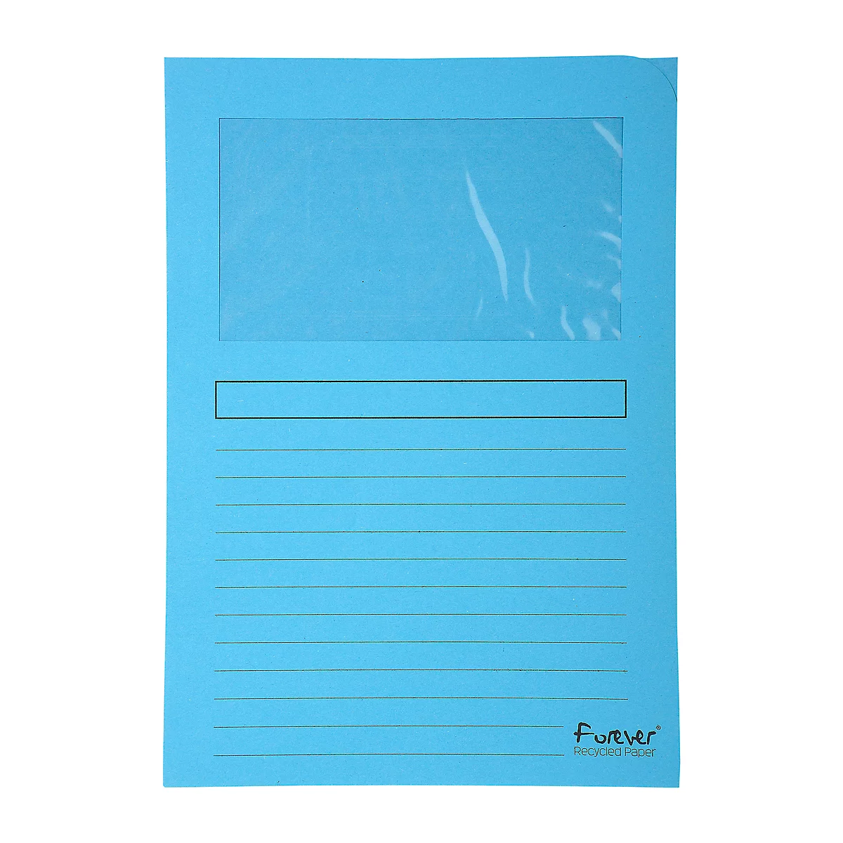 Chemises à fenêtre FOREVER Exacompta, en papier 120 g/m², bleu, paquet de 100