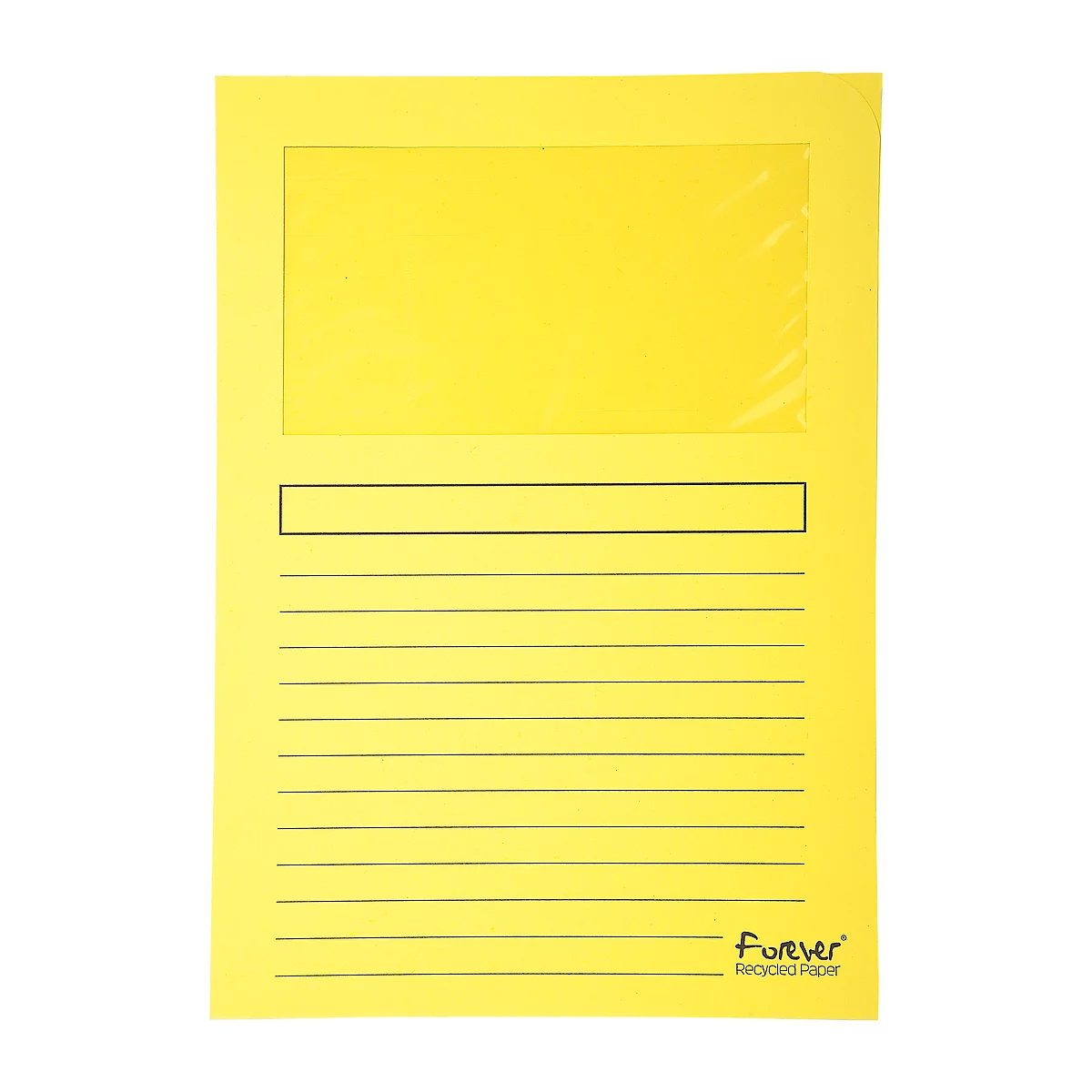 Chemises à fenêtre FOREVER Exacompta, en papier 120 g/m², jaune, paquet de 100